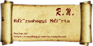 Rózsahegyi Márta névjegykártya