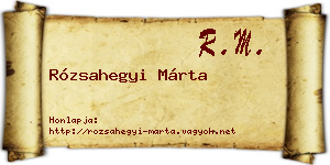 Rózsahegyi Márta névjegykártya