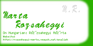 marta rozsahegyi business card